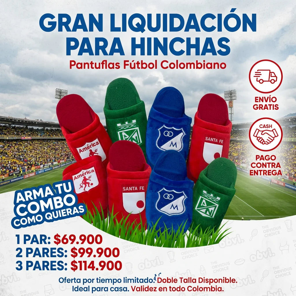 Pantuflas Bordadas Equipos Deportivos