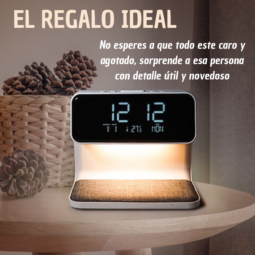 Estación de Noche 3-en-1: Ilumina, Despierta y Carga