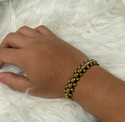 Pulsera Tejida 3 Carriles - Baño Oro 18K