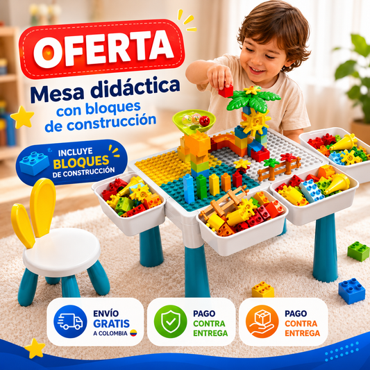 Mesa Didactica + Bloques de Contrucción