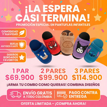 Pantuflas Bordadas Niños