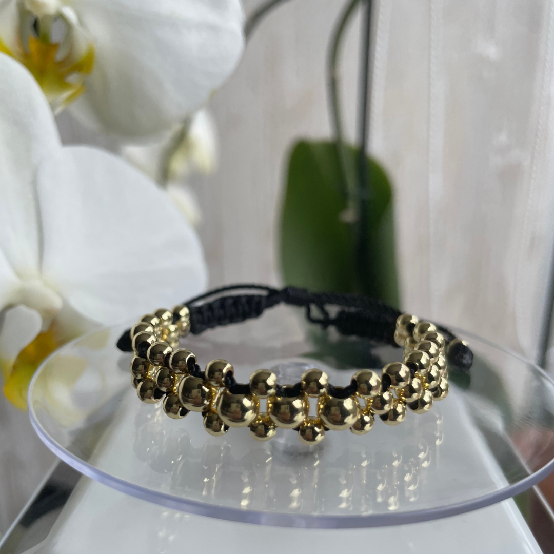 Pulsera Tejida 3 Carriles - Baño Oro 18K