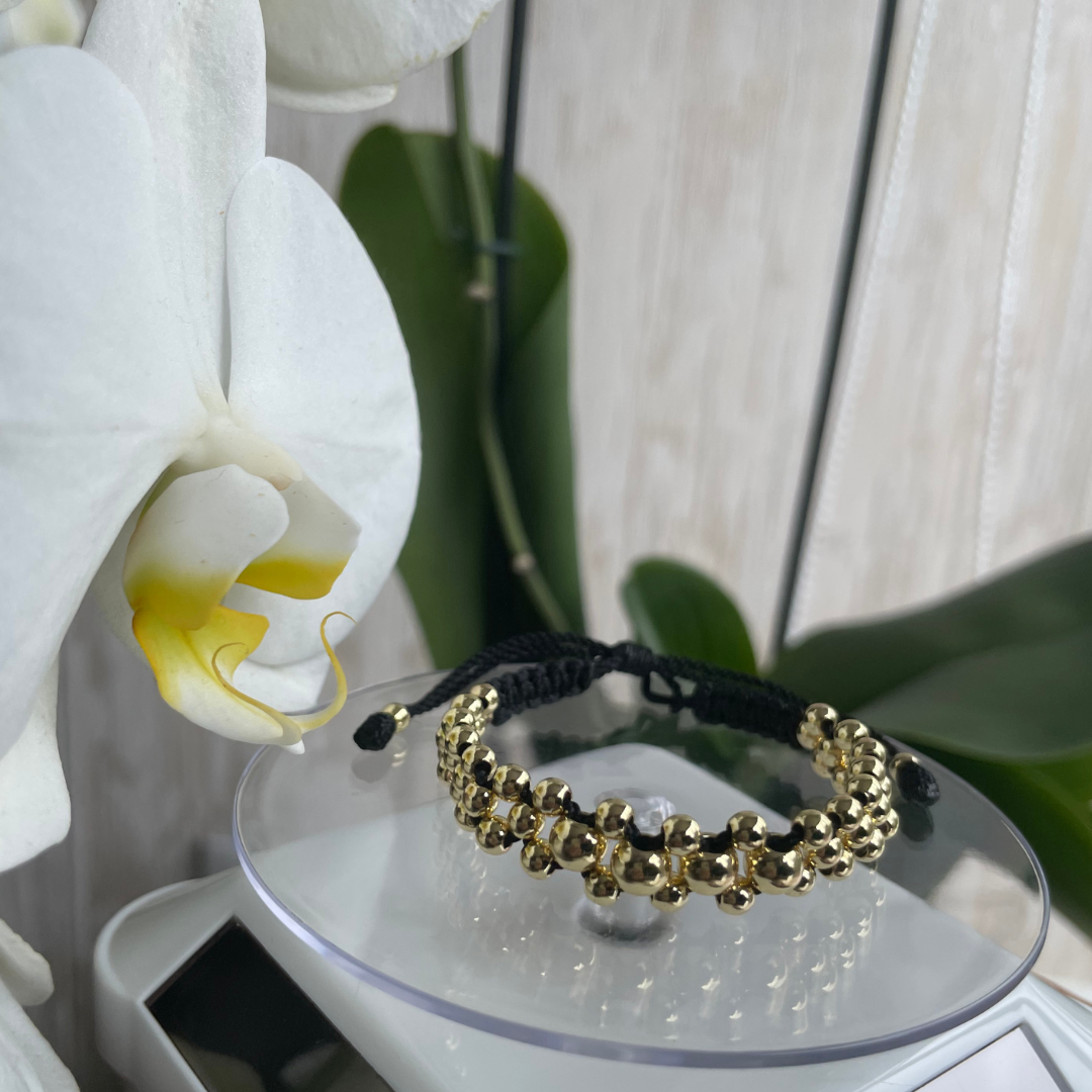 Pulsera Tejida 3 Carriles - Baño Oro 18K