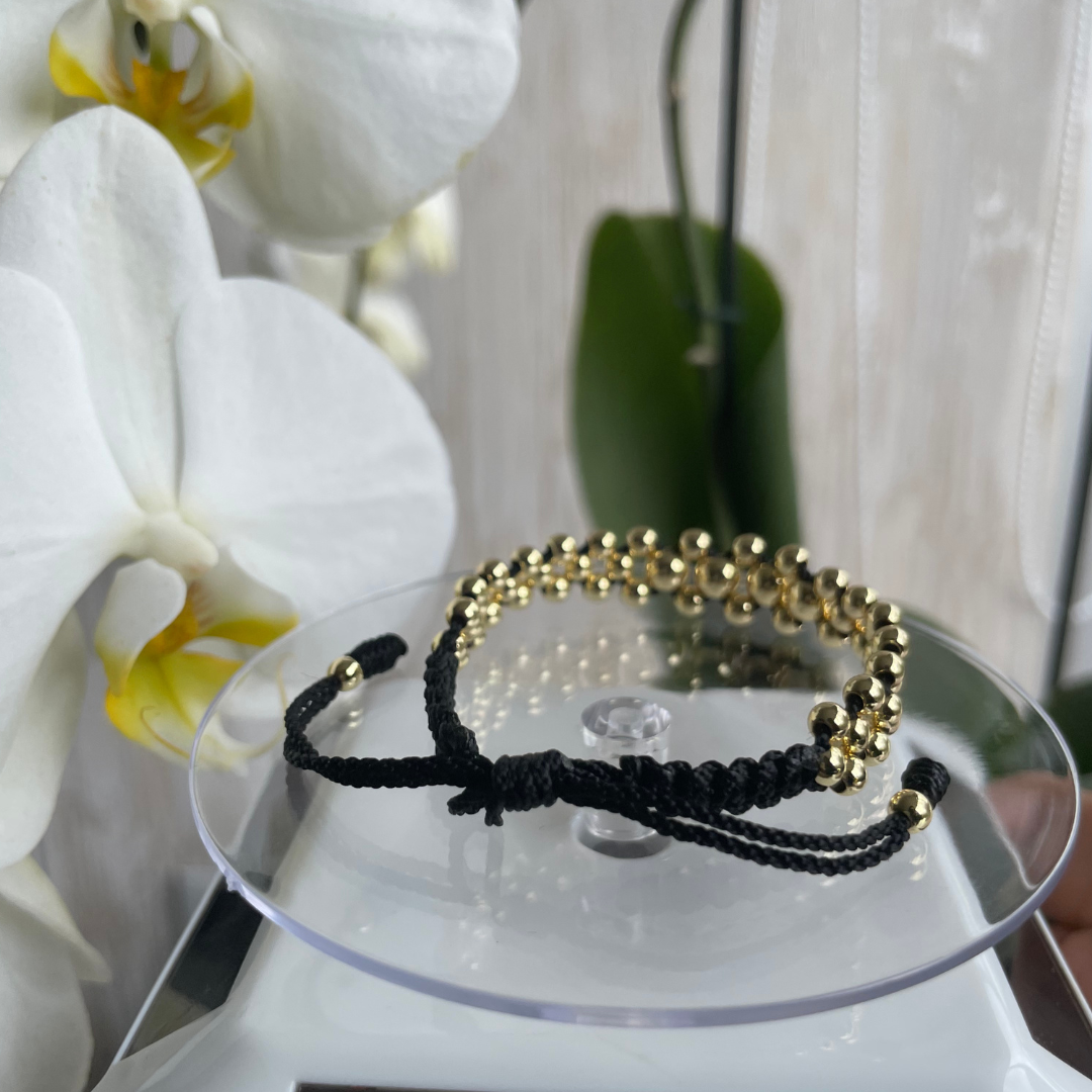 Pulsera Tejida 3 Carriles - Baño Oro 18K