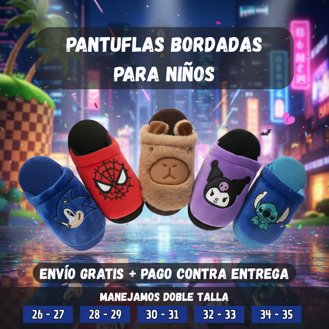 Pantuflas Bordadas Niños