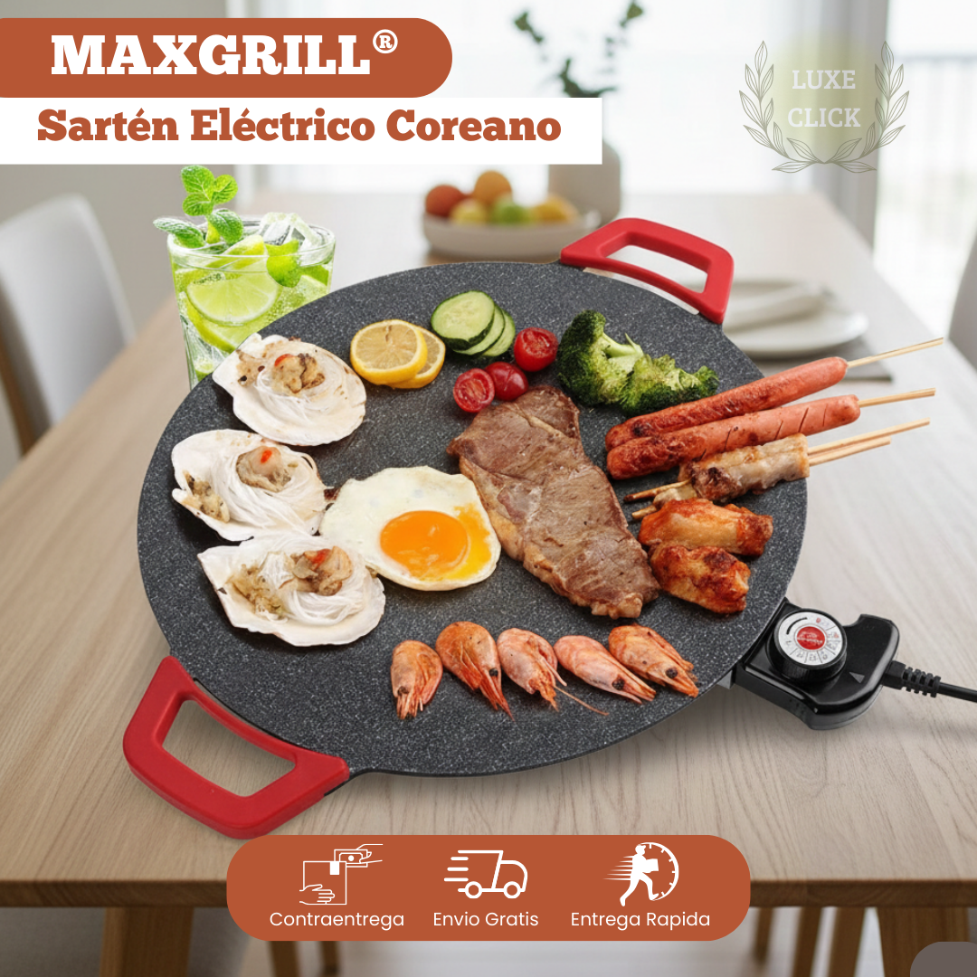 MaxGrill® Sartén Eléctrico Coreano