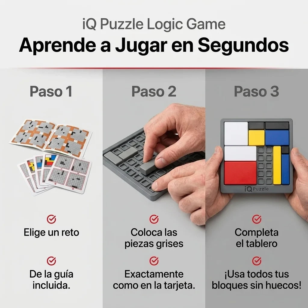 IQ Puzzle – Juego de lógica portátil (88 retos)